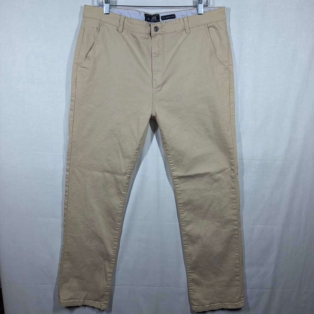Jacks Surfboards Chino Pants Mens 36 Slim Fit Khaki Tan Stretch Cotton Trousers